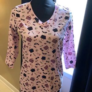 Pink printed sleep tee